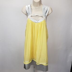 Lucy Paris yellow silk blend mini dress